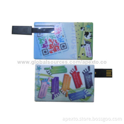 Card-shaped USB Flash Drive with High-printing Quality and 512MB to 32GB Memory Capacity RangeNew
